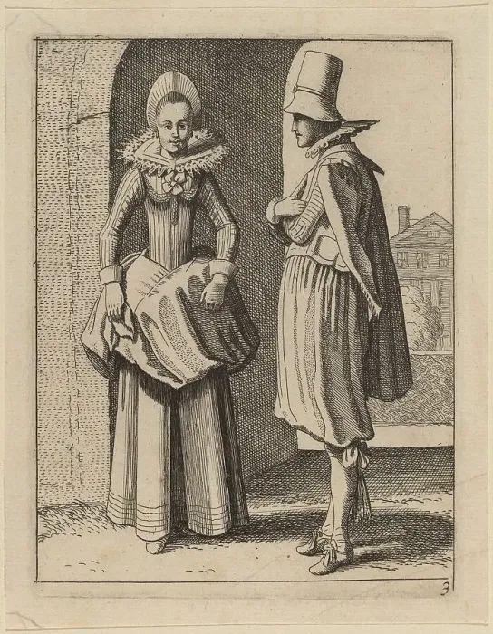 Framed Print : Two Figures in Costume. Creator: Jan van de Velde II Framed Print : Two Figures in Costume. Creator: Jan van de Velde II
