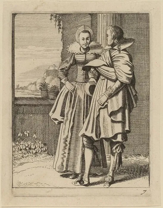 Framed Print : Two Figures in Costume. Creator: Jan van de Velde II Framed Print : Two Figures in Costume. Creator: Jan van de Velde II