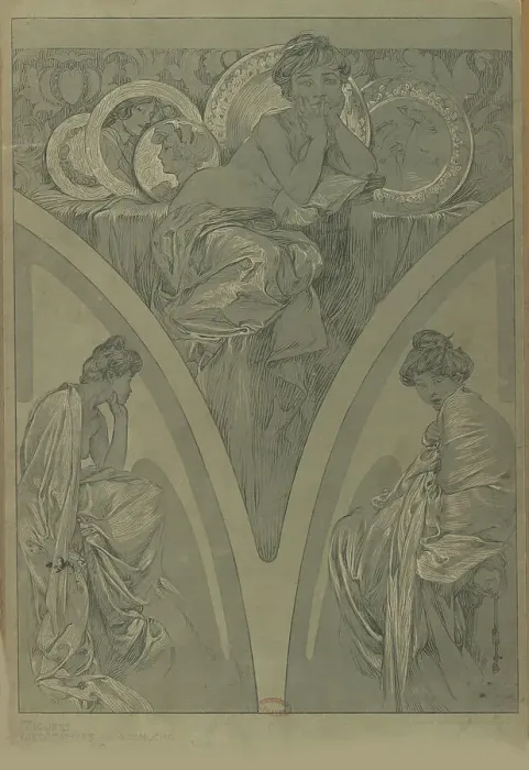 Framed Print : Figures décoratives, 1902. Creator: Mucha, Alfons Marie (1860-1939) Framed Print : Figures décoratives, 1902. Creator: Mucha, Alfons Marie (1860-1939)