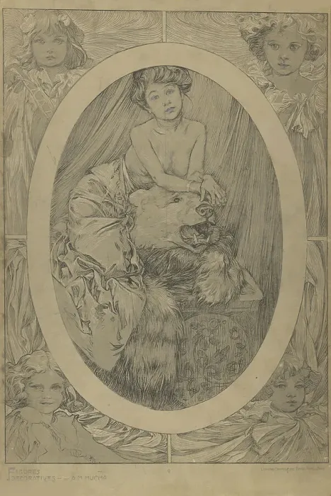 Framed Print : Figures décoratives, 1902. Creator: Mucha, Alfons Marie (1860-1939) Framed Print : Figures décoratives, 1902. Creator: Mucha, Alfons Marie (1860-1939)