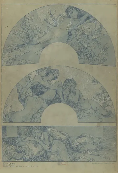 Framed Print : Figures décoratives, 1902. Creator: Mucha, Alfons Marie (1860-1939) Framed Print : Figures décoratives, 1902. Creator: Mucha, Alfons Marie (1860-1939)