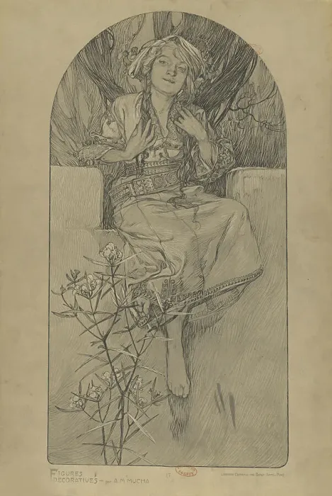 Framed Print : Figures décoratives, 1902. Creator: Mucha, Alfons Marie (1860-1939) Framed Print : Figures décoratives, 1902. Creator: Mucha, Alfons Marie (1860-1939)