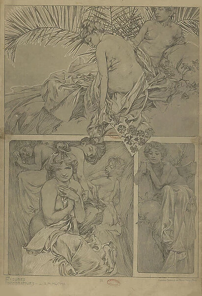 Figures décoratives, 1902. Creator: Mucha, Alfons Marie (1860-1939)