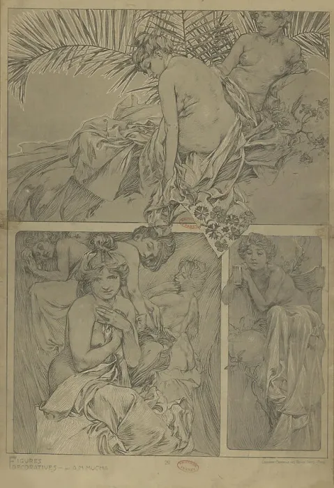 Framed Print : Figures décoratives, 1902. Creator: Mucha, Alfons Marie (1860-1939) Framed Print : Figures décoratives, 1902. Creator: Mucha, Alfons Marie (1860-1939)