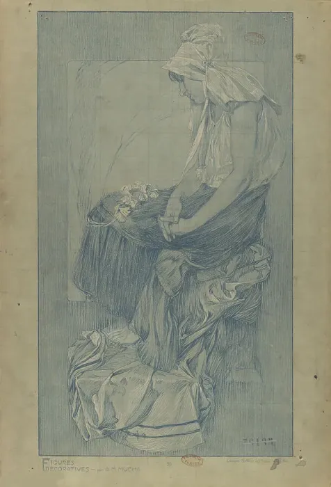 Framed Print : Figures décoratives, 1902. Creator: Mucha, Alfons Marie (1860-1939) Framed Print : Figures décoratives, 1902. Creator: Mucha, Alfons Marie (1860-1939)