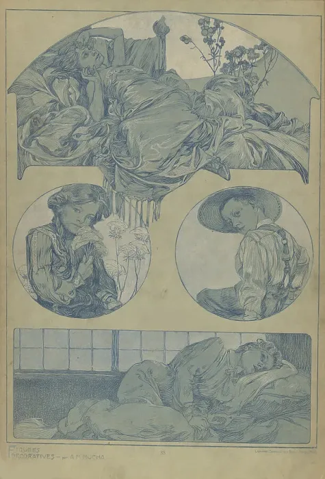 Framed Print : Figures décoratives, 1902. Creator: Mucha, Alfons Marie (1860-1939) Framed Print : Figures décoratives, 1902. Creator: Mucha, Alfons Marie (1860-1939)