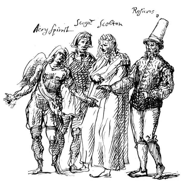 Framed Print : Figures designed by Inigo Jones for the masque of The Fortune Isles, 17th century (1893) Framed Print : Figures designed by Inigo Jones for the masque of The Fortune Isles, 17th century (1893)