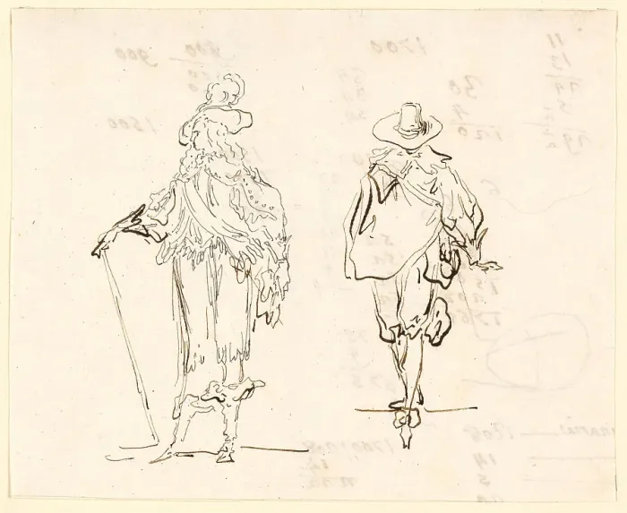 Framed Print : Two Figures, One Dressed in French Louis XIII Style and the Other in Spanish... n.d. Creator: Luis Paret y Alcazar Framed Print : Two Figures, One Dressed in French Louis XIII Style and the Other in Spanish... n.d. Creator: Luis Paret y Alcazar