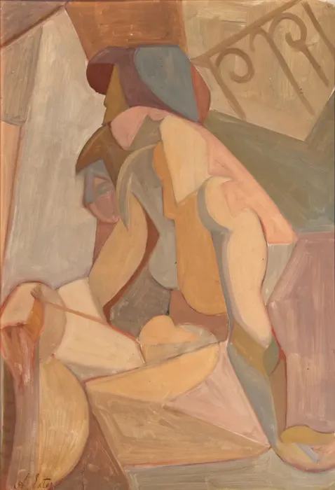 Framed Print : Two Figures, End 1920s. Artist: Exter, Alexandra Alexandrovna (1882-1949) Framed Print : Two Figures, End 1920s. Artist: Exter, Alexandra Alexandrovna (1882-1949)