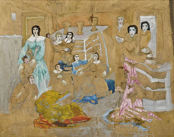 Figures on Golden Ground. Composition from His Illness. Creator: Carl Fredrik Hill