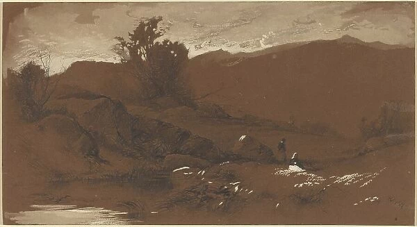 Figures in a Landscape, 1860. Creator: William Hart
