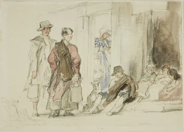 Framed Print : Figures near Doorway, 1825 / 30. Creator: David Wilkie Framed Print : Figures near Doorway, 1825 / 30. Creator: David Wilkie