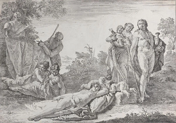 Nine Figures near a Herm of Pan, from 'Bacchanals and Histories', 1744