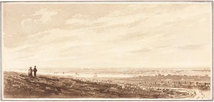 Framed Print : Figures Overlooking a Bay near the Mouth of the Paye, Lincolnshire, 1849 Framed Print : Figures Overlooking a Bay near the Mouth of the Paye, Lincolnshire, 1849