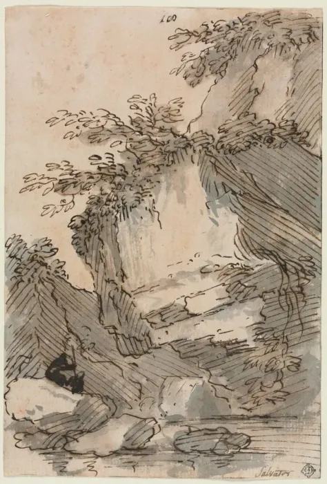 Framed Print : Figures by a Rocky Pool, 1660 / 1673. Creator: Salvator Rosa (Italian, 1615-1673) Framed Print : Figures by a Rocky Pool, 1660 / 1673. Creator: Salvator Rosa (Italian, 1615-1673)
