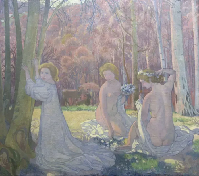 Framed Print : Figures in a Spring Landscape (Sacred Grove), 1897. Artist: Maurice Denis Framed Print : Figures in a Spring Landscape (Sacred Grove), 1897. Artist: Maurice Denis