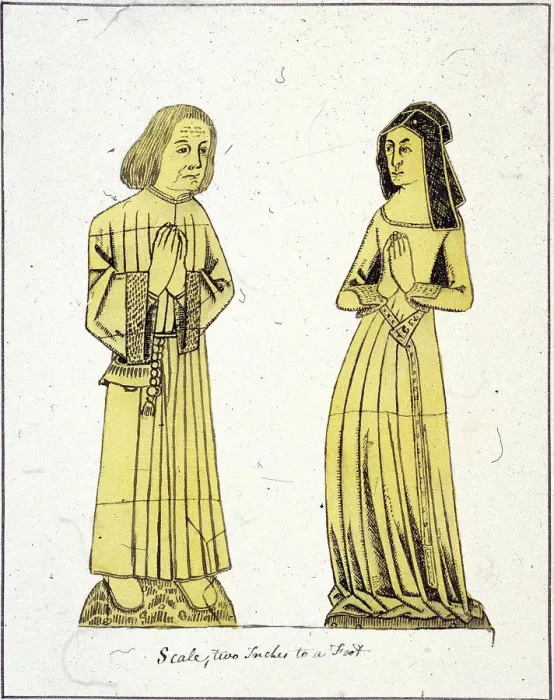 Framed Print : Two figures on a tomb in St Helen, St Helen, Bishopsgate, London, c1800 Framed Print : Two figures on a tomb in St Helen, St Helen, Bishopsgate, London, c1800