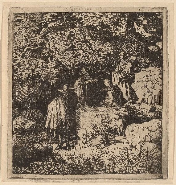 Four Figures under a Tree, probably c. 1645  /  1656. Creator: Allart van Everdingen