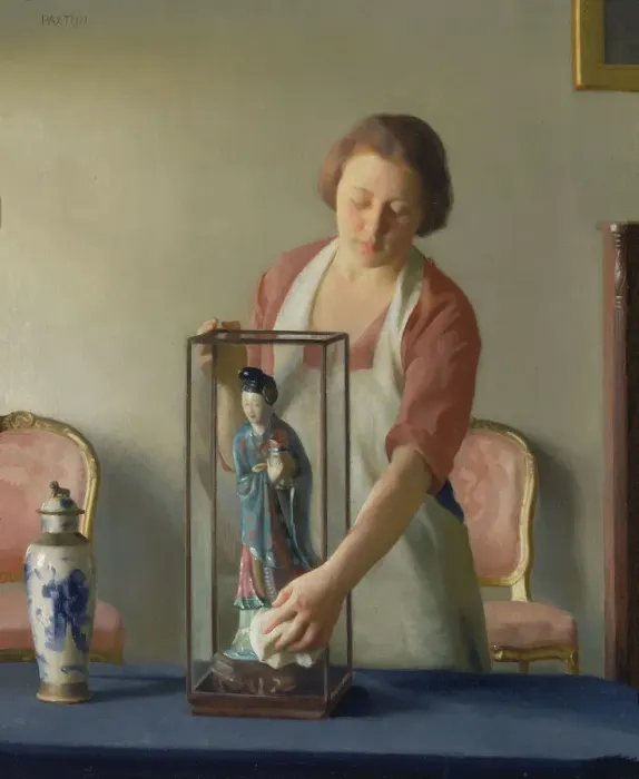 Framed Print : The Figurine, 1921. Creator: William McGregor Paxton Framed Print : The Figurine, 1921. Creator: William McGregor Paxton