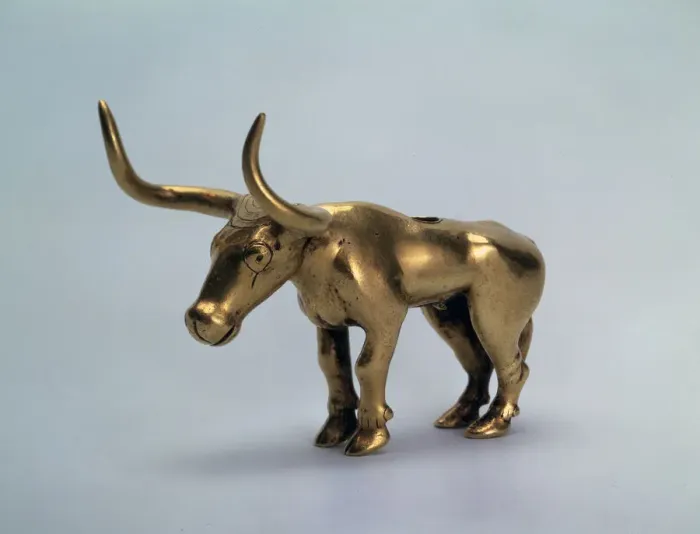 Framed Print : Figurine of a Bull (Piece from a pole of a canopy), 3rd millenium BC. Artist: Scythian Art Framed Print : Figurine of a Bull (Piece from a pole of a canopy), 3rd millenium BC. Artist: Scythian Art