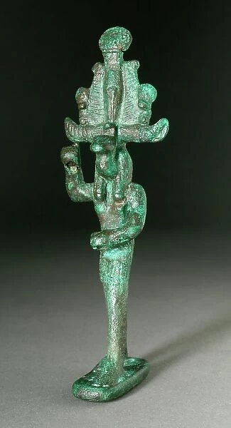 Figurine of a Cobra Headed Deity Spearing an Enemy, Probably Ptolemaic Period (332-30 BCE). Creator: Unknown