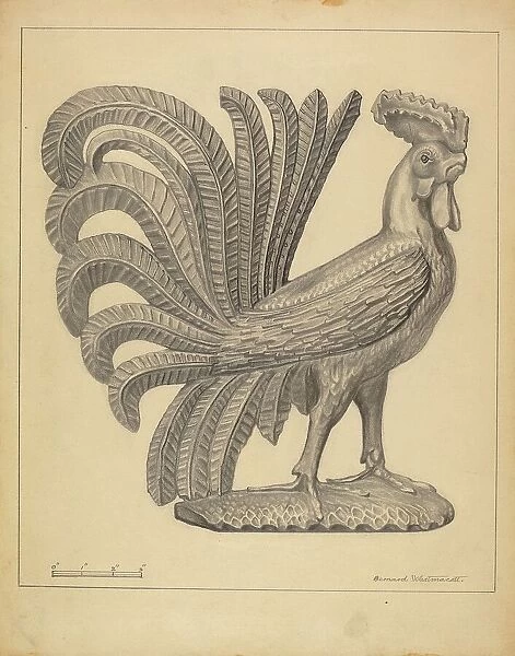 Figurine: Cock, c. 1937. Creator: Bernard Westmacott