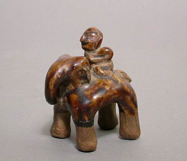 Figurine of Elephant and Rider, 14th  /  15th century. Creator: Unknown