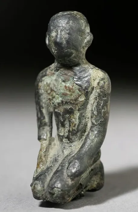 Framed Print : Figurine of a Human Worshipping, Probably Late Period (664-332 BCE). Creator: Unknown Framed Print : Figurine of a Human Worshipping, Probably Late Period (664-332 BCE). Creator: Unknown
