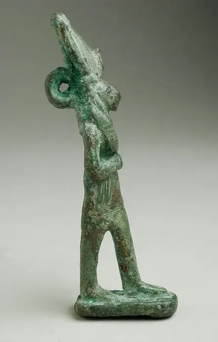 Framed Print : Figurine of a Lion Headed Deity Holding Knife, Late Period-Ptolemaic Period 664-30 BCE. Creator: Unknown