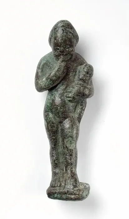 Framed Print : Figurine of a Standing Naked Man Holding a Baby, Ptolemaic Period-early Roman Period 200 BCE-100 C). Creator: Unknown Framed Print : Figurine of a Standing Naked Man Holding a Baby, Ptolemaic Period-early Roman Period 200 BCE-100 C). Creator: Unknown