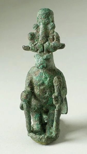 Figurine of a Syncretic Dwarf-Cobra-Hawk God, Late Period-Ptolemaic Period (664-30 BCE). Creator: Unknown