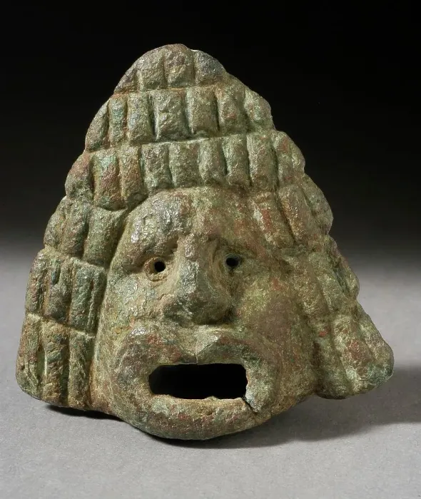 Framed Print : Figurine of a Theater Mask (?), Roman Period (30 BCE-395 CE). Creator: Unknown Framed Print : Figurine of a Theater Mask (?), Roman Period (30 BCE-395 CE). Creator: Unknown