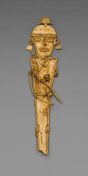 Framed Print : Figurine (Tunjo) of a Figure Holding Plants and Cup, Wearing a Crown, A. D. 1000 / 1500 Framed Print : Figurine (Tunjo) of a Figure Holding Plants and Cup, Wearing a Crown, A. D. 1000 / 1500