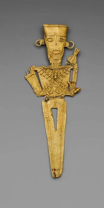 Framed Print : Figurine (Tunjo) of a Standing Figure with Crossed Bands Covering Torso, A. D. 1000 / 1500 Framed Print : Figurine (Tunjo) of a Standing Figure with Crossed Bands Covering Torso, A. D. 1000 / 1500