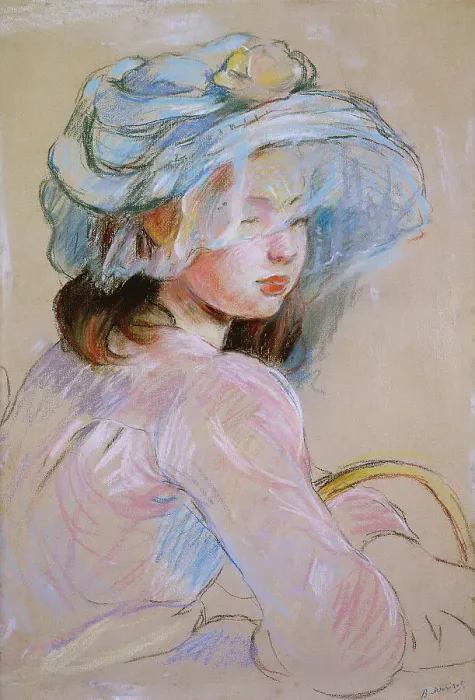 Framed Print : Fillette au panier, 1891. Creator: Morisot, Berthe (1841-1895) Framed Print : Fillette au panier, 1891. Creator: Morisot, Berthe (1841-1895)