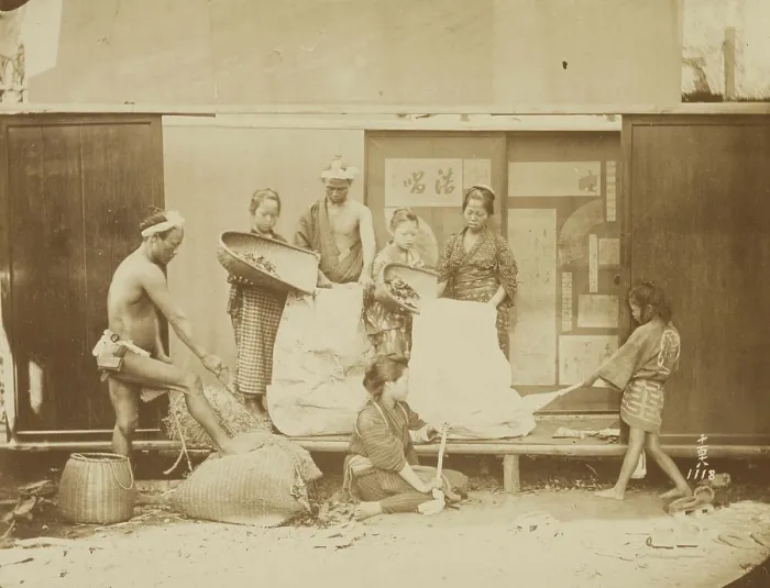 Framed Print : Filling Mattresses, 1884. Creator: Unknown Framed Print : Filling Mattresses, 1884. Creator: Unknown