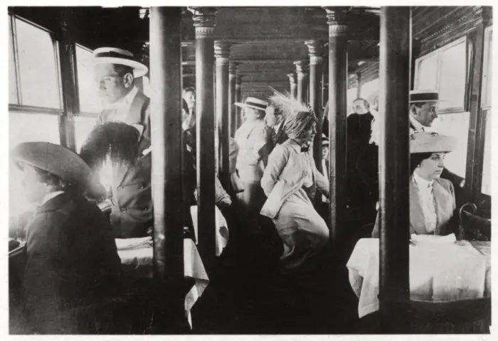 Framed Print : Film company on board Zeppelin LZ13 Hansa, c1912-1914 (1933) Framed Print : Film company on board Zeppelin LZ13 Hansa, c1912-1914 (1933)