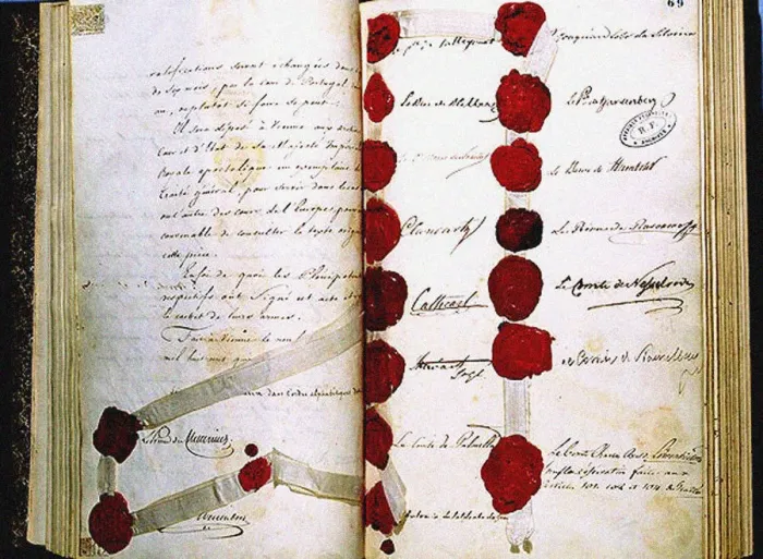 Framed Print : The Final Act of the Congress of Vienna, 9 June 1815. Artist: Historical Document