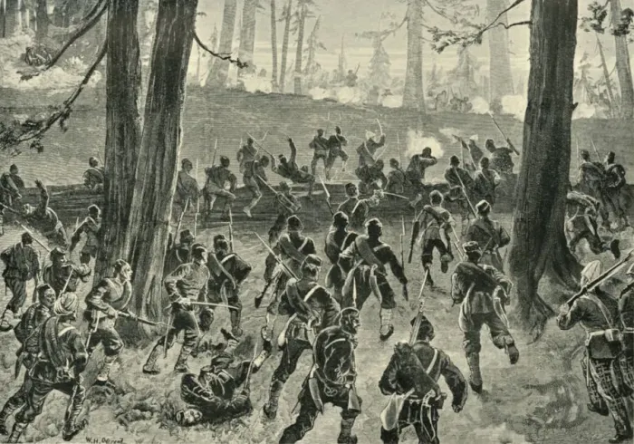 Framed Print : The Final Attack at the Spingawi Khotal, (1901). Creator: William Heysham Overend