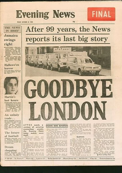 Final edition of the Evening News newspaper, 1980