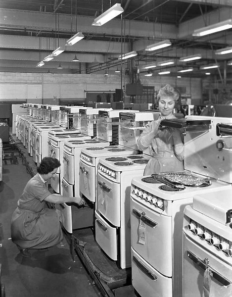 The final stages of cooker assembly at the GEC plant, Swinton, South Yorkshire, 1960
