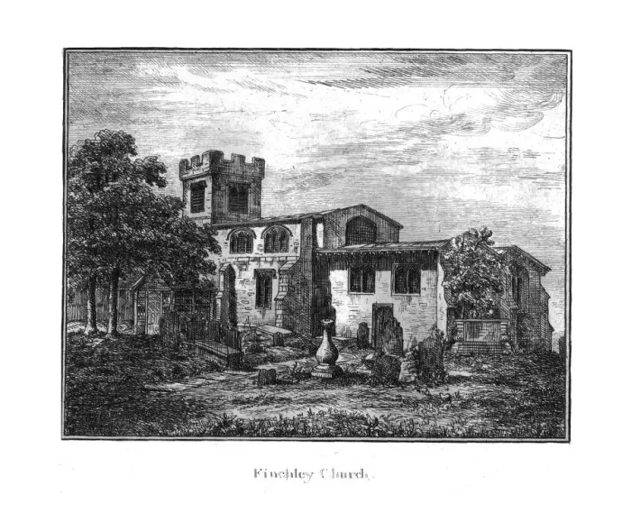 Framed Print : Finchley Church, 18th century Framed Print : Finchley Church, 18th century
