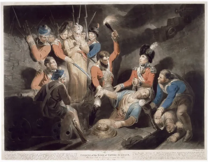 Framed Print : Finding of the Body of Tippoo Sultan... 1799, (1800). Creator: Samuel William Reynolds Framed Print : Finding of the Body of Tippoo Sultan... 1799, (1800). Creator: Samuel William Reynolds