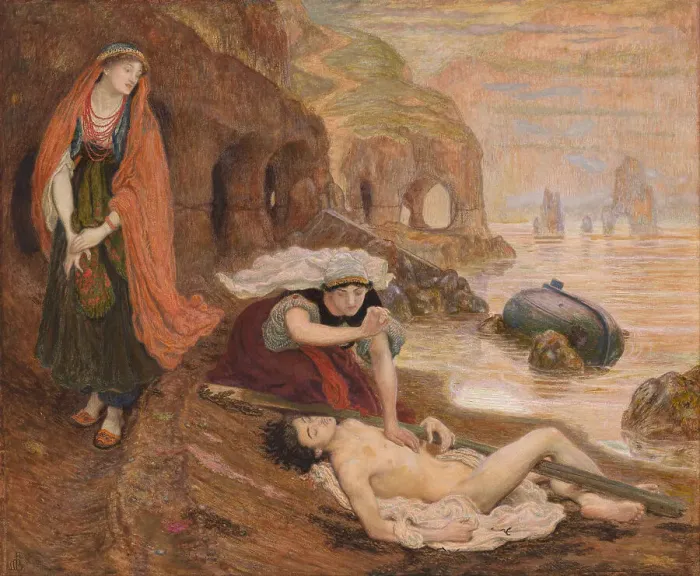 Framed Print : The finding of Don Juan by Haidee, 1869-1870. Artist: Brown, Ford Madox (1821-1893) Framed Print : The finding of Don Juan by Haidee, 1869-1870. Artist: Brown, Ford Madox (1821-1893)