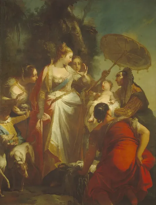 Framed Print : The Finding of Moses, 1730s. Artist: Crosato, Giovanni Battista (c. 1697-1758) Framed Print : The Finding of Moses, 1730s. Artist: Crosato, Giovanni Battista (c. 1697-1758)