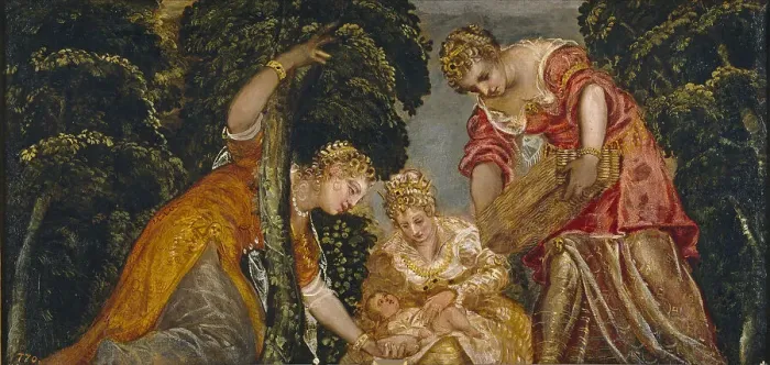 Framed Print : The Finding of Moses. Artist: Tintoretto, Jacopo (1518-1594) Framed Print : The Finding of Moses. Artist: Tintoretto, Jacopo (1518-1594)