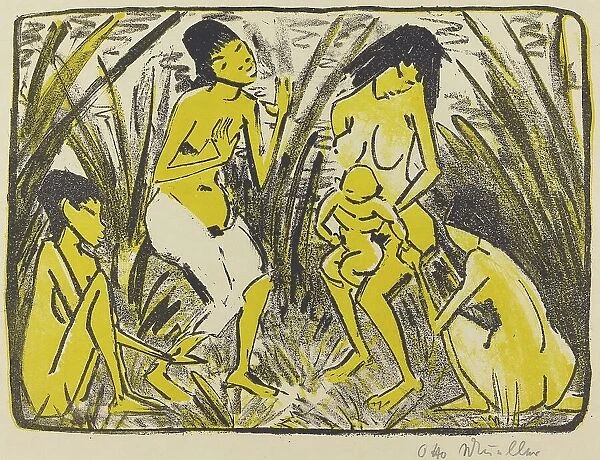 Finding of Moses (Auffindung des Moses), c. 1920. Creator: Otto Mueller