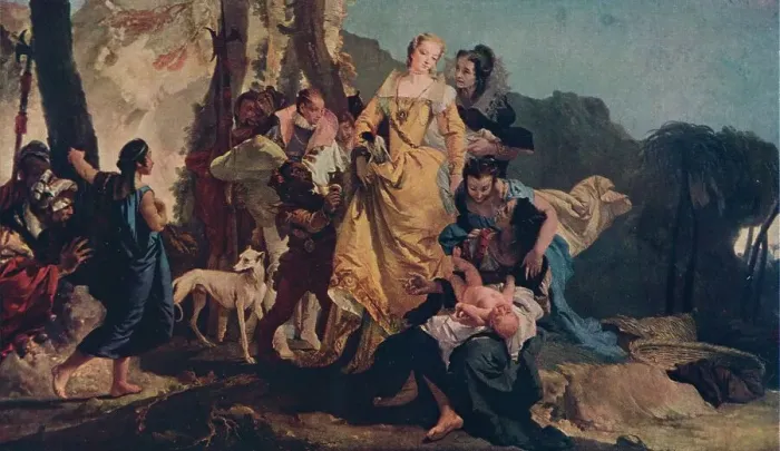 Framed Print : The Finding of Moses, c1730. Artist: Giovanni Battista Tiepolo Framed Print : The Finding of Moses, c1730. Artist: Giovanni Battista Tiepolo