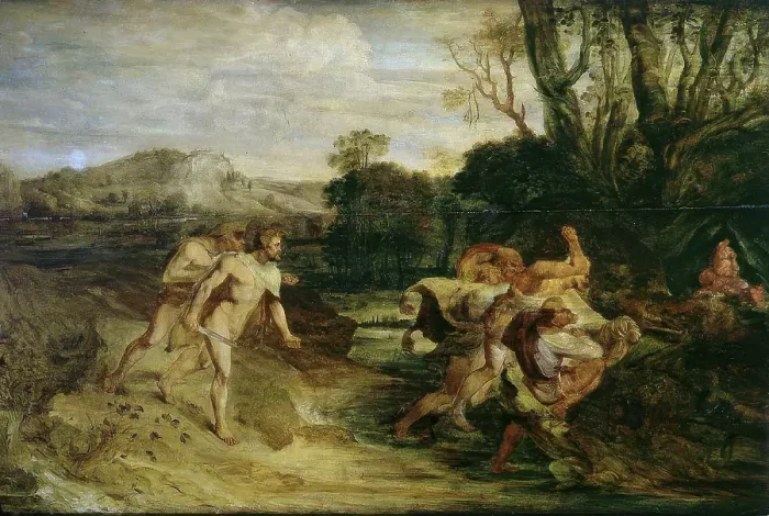 Framed Print : The Finding of Romulus and Remus, probably 1605. Creator: Unknown Framed Print : The Finding of Romulus and Remus, probably 1605. Creator: Unknown