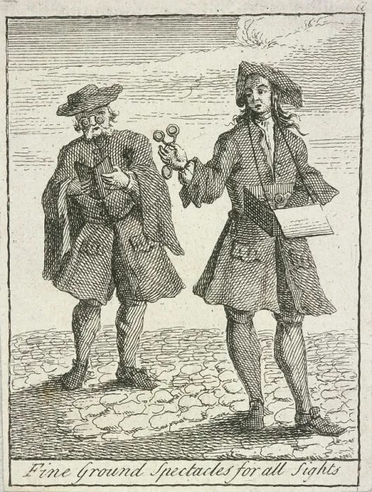 Framed Print : Fine Ground Spectacles for all Sights, Cries of London, (c1688?) Framed Print : Fine Ground Spectacles for all Sights, Cries of London, (c1688?)